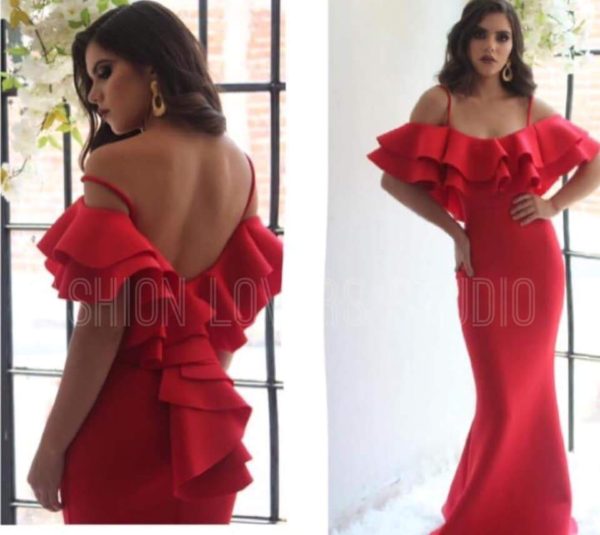 Maxi vestido neopreno off the shoulders