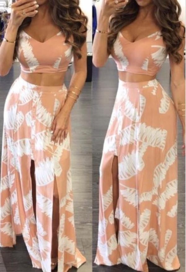 Maxi set de maxi falda y crop top Ashley Fashion Studio