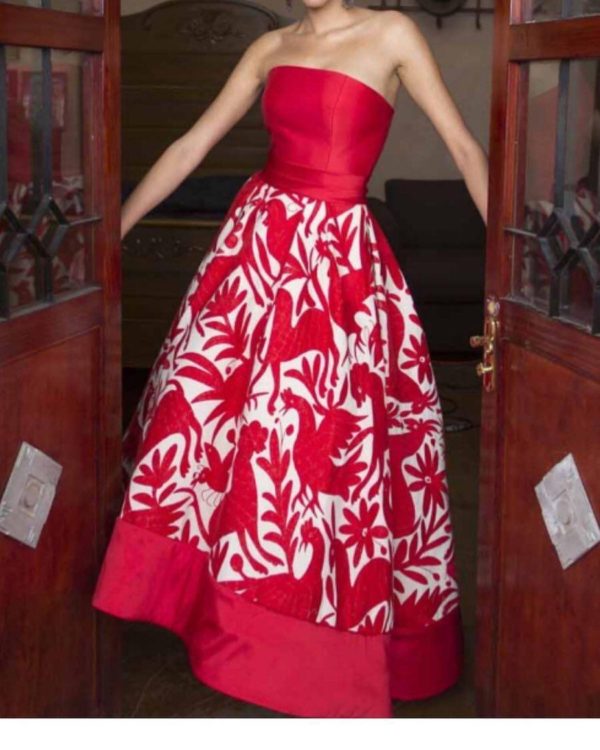 Maxi Dress rojo strapless Otomi