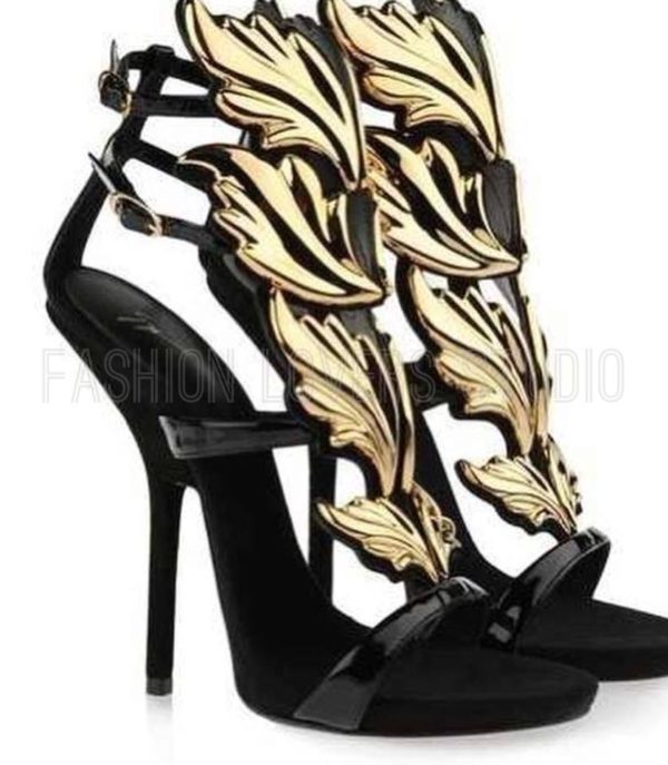 Zapatos  Inspiracion Giusseppe Negro con Dorado